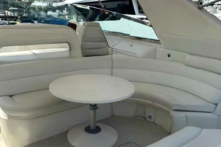 Cockpit table aboard the Sea Ray 60