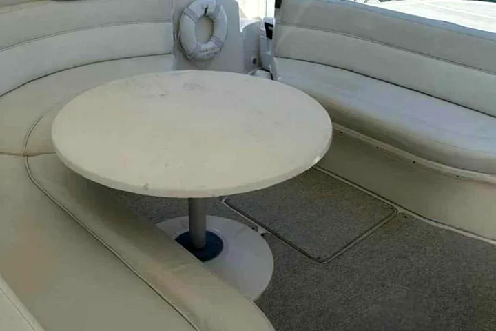 Cockpit seating aboard the Sea Ray 60
